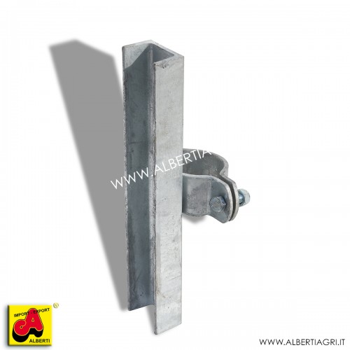 Supporto piantone 76 mm a mangiatoia U65x42x5,5 mm H 350 mm