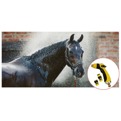 607 HD334102_b Doccia cavalli telaio zincato 1,5 0-2,50mt + tubo acqua 7m + pistol a 1/2''