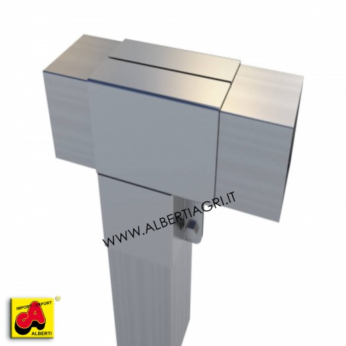 607 SMMM-12_a Supporto a T terminale 100x100  con fissaggio interno