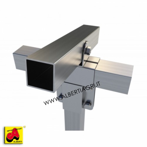 607 SM00EE-24_a Morsetto a T 50x50 centrale x tubo superiore