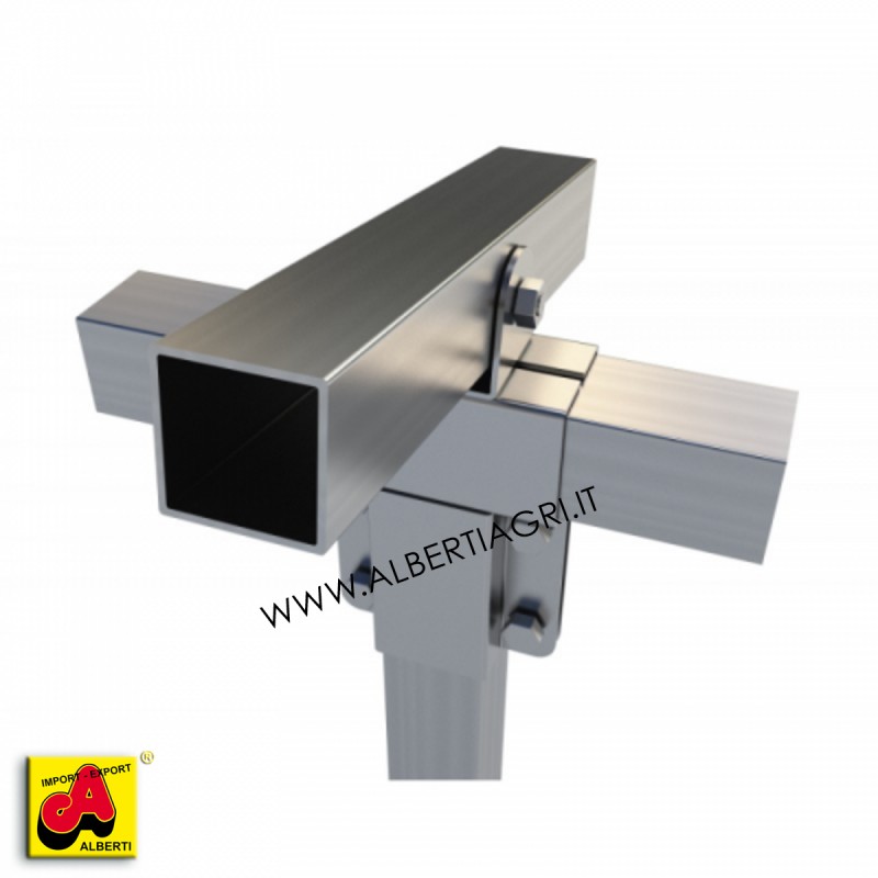 607 SM00EE-24_a Morsetto a T 50x50 centrale x tubo superiore