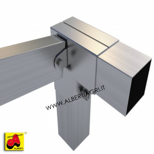 Supporto angolare piatto 100x100 + oscillante destro laterale 100x50