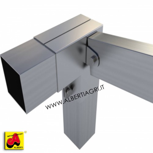 607 SM0EM-03S_a Supporto angolare piatto 100x100 + oscillante sinistro laterale 100x50