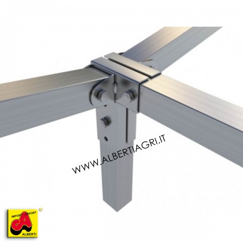 Supporto 25x25 angolare piatto + oscillante bilaterale senza alette