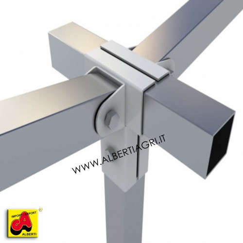 Supporto 50x50 a 3 vie T centrale + 2 oscillanti laterali senza alette