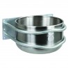 Mangiatoia in acciaio inox 18lt c/supporto a muro 44x38x23h