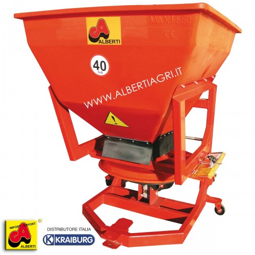 Spandiconcime in materiale sintetico elastico, con pavimento vibrante, 550 litri / 380 kg