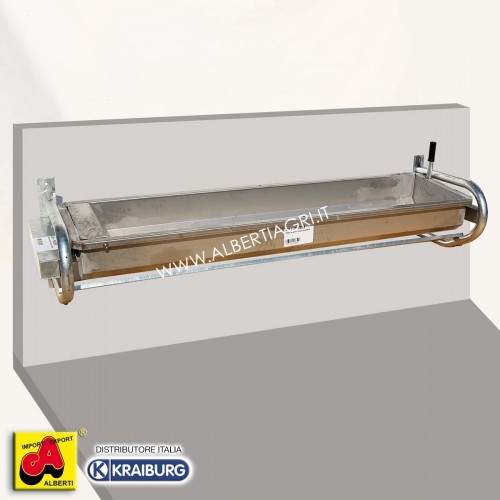 Abbeveratoio da parete ribaltabile con riscaldamento e vasca inox 100cm